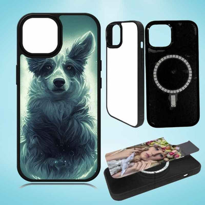 2D Magnetic Rubber Sublimation Cases for iPhone 15 | 15 Plus | 15 Pro | 15 Pro Max Sublimation