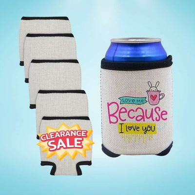 Sublimation Blanks Linen Neoprene Can Cooler – 12oz Customizable Drink Sleeve for DIY Printing