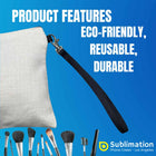 Linen Cosmetic Bag Sublimation Blanks with Zipper Wristlet 6.3x9Inch