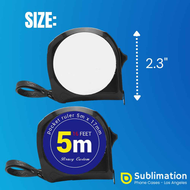 16-Foot Sublimation Measuring Tape Blanks – Aluminum Insert with Inch/Cm Display