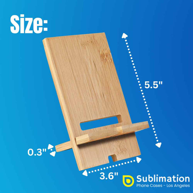 Bamboo Mobile Phone Stand Sublimation Blanks – Fits iPhone & Android SPC