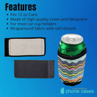 Sublimation Blanks Linen Neoprene Can Cooler – 12oz Customizable Drink Sleeve for DIY Printing