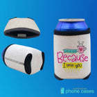 Sublimation Blanks Linen Neoprene Can Cooler – 12oz Customizable Drink Sleeve for DIY Printing