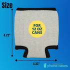 Sublimation Blanks Linen Neoprene Can Cooler – 12oz Customizable Drink Sleeve for DIY Printing