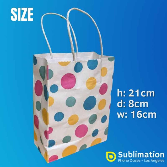 Dots Paper Gift Bags with Handles – 6x3.15x8.27 Inches Kraft Bags for Party Supplies Los Angles