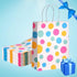 Dots Paper Gift Bags with Handles – 6x3.15x8.27 Inches Kraft Bags for Party Supplies wholesale