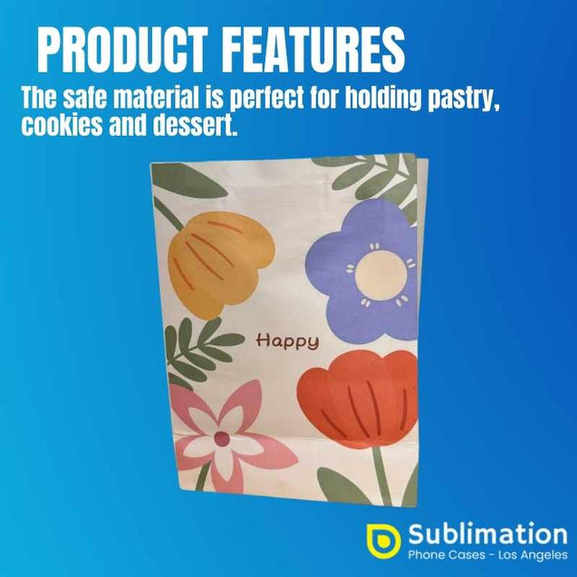 Floral Gift Bags – Kraft Paper Bags for Parties & Favors 6x3.15x8.27 Inches Los Angeles