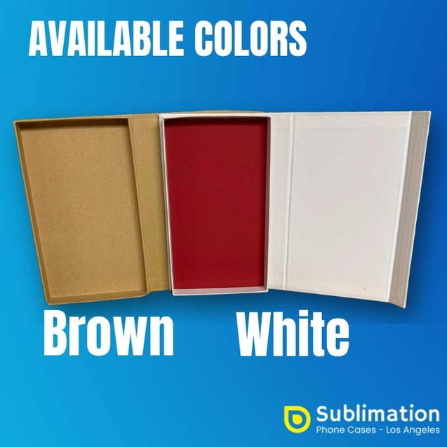 Hardboard Phone Case Gift Box – White & Brown Options Craft Supplies