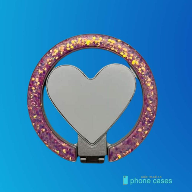 Sublimation Blanks Heart Sparkle Ring With Magnet SPC