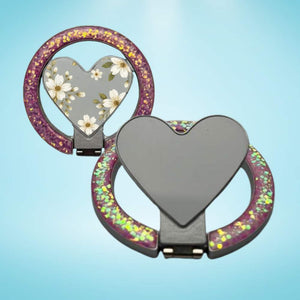Sublimation Blanks Heart Sparkle Ring With Magnet SPC