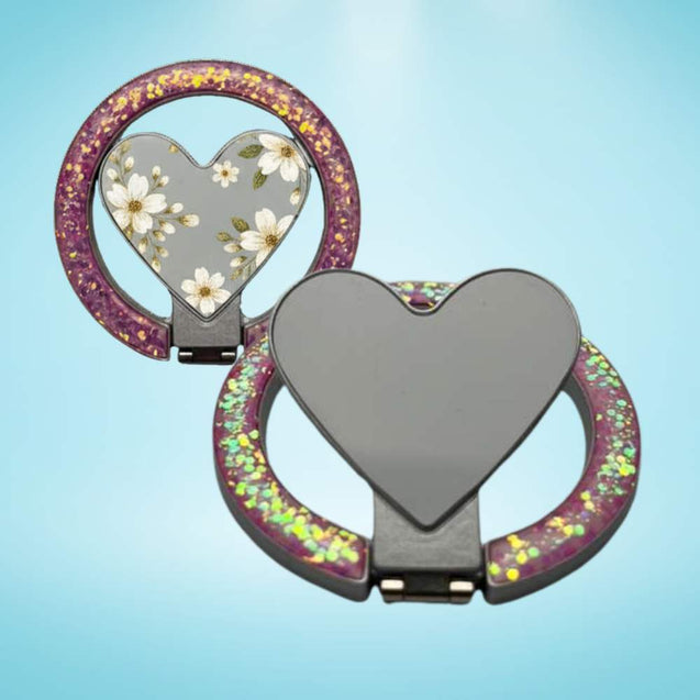 Sublimation Blanks Heart Sparkle Ring With Magnet SPC