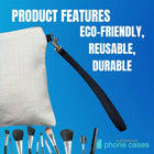Linen Cosmetic Bag Sublimation Blanks with Zipper Wristlet 6.3x9Inch