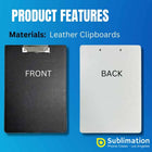 PU Large A4 Folder Sublimation Blanks – Double-Sided, White Cricut