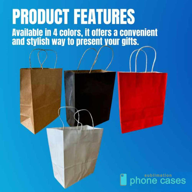 Paper Gift Bag 21*11*27cm - 4 Colors Options
