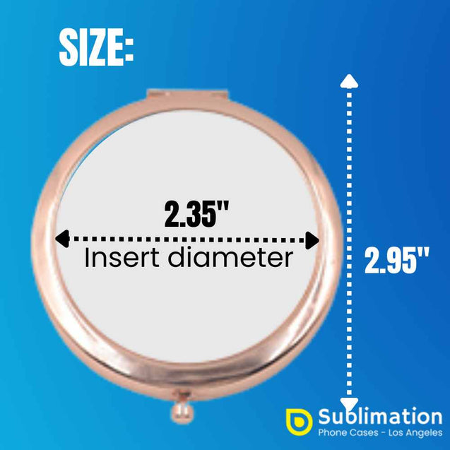 Round Compact Mirror Sublimation Blanks – Gold, Rose Gold, Silver, and Black Options Los Angeles