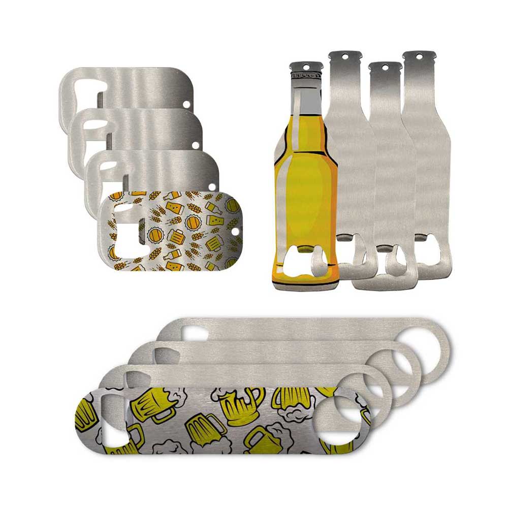 1 Pcs Sublimation Blank Beer Bottle Opener Silver Stainless Steel