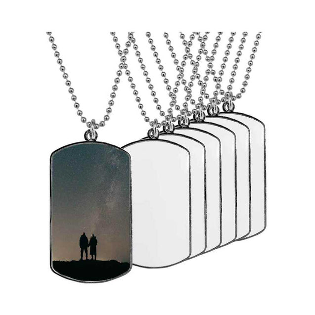 Sublimation blank dog tag necklaces