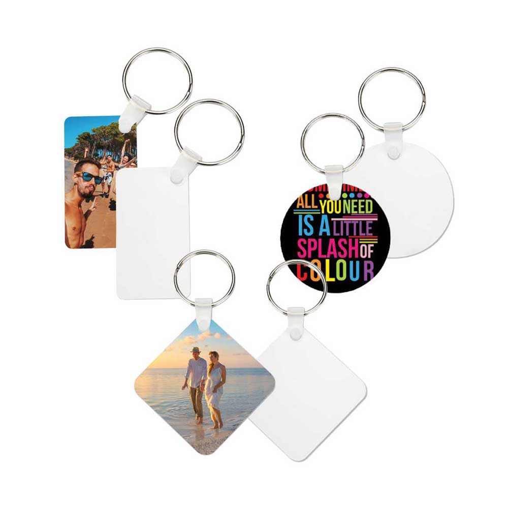 Sublimation Aluminum Keychain 2-Sided Blank Key tag Dye Printing