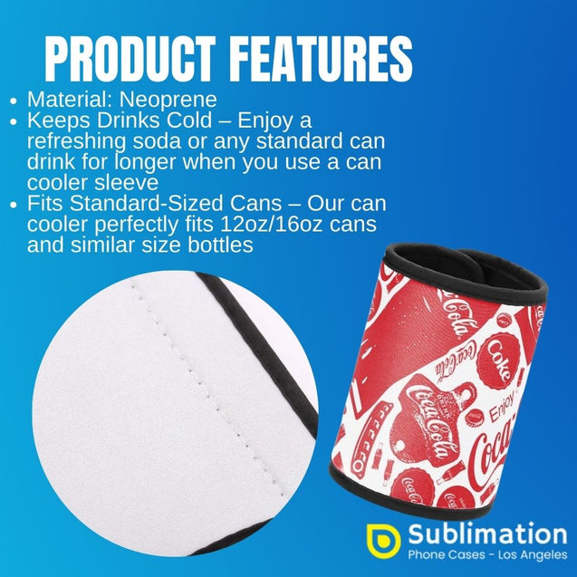 SUBLIMATION BLANKS Neoprene 12 Oz Can Cooler Blanks