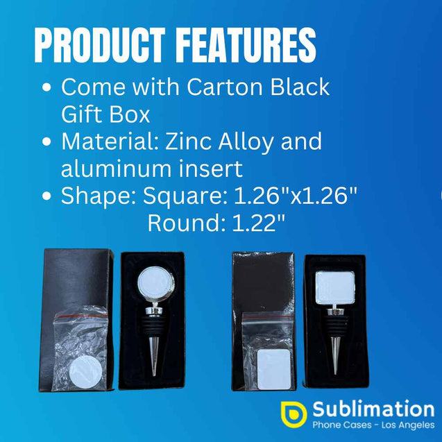 Square &amp; Round Shape Wine Stopper Sublimation Blanks Wholesale
