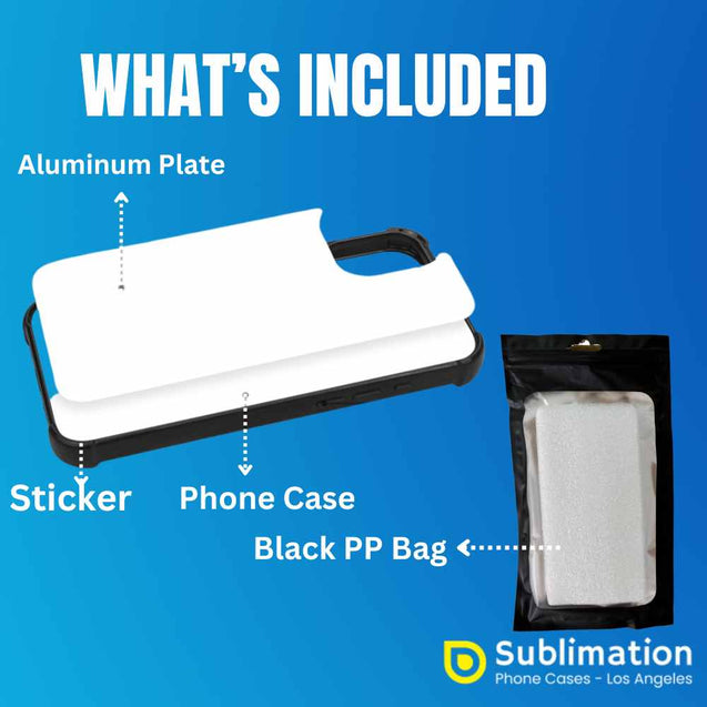 Sublimation 2D Blanks Bumper Phone Case For iPhone 15/16 - Comes with White Insert Aluminum  DIY