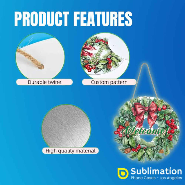Sublimation Blanks Aluminum Door Signs 10  25 CM - Comes with Rope DIY