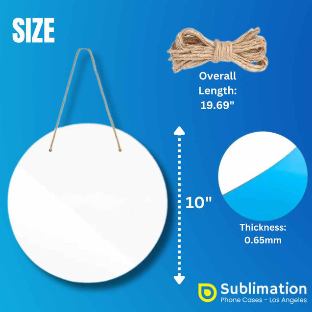 Sublimation Blanks Aluminum Door Signs 10  25 CM - Comes with Rope Cricut