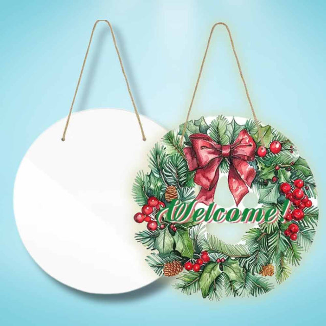 Sublimation Blanks Aluminum Door Signs 10  25 CM - Comes with Rope Sublimation