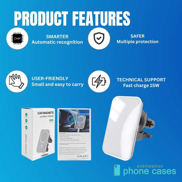 Magnetic Wireless Car Charger Sublimation Blanks