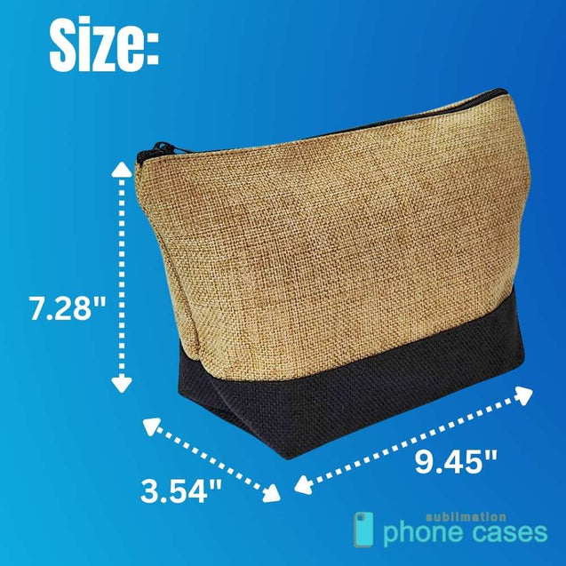 Linen Sublimation Blanks Makeup & Pencil Bags 9.4x7.28Inch - Brown
