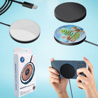 Sublimation Magnetic Wireless Charger Blanks – 15W Fast Charging, LED, Black/White