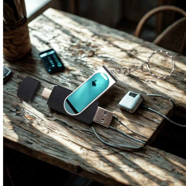 Dual USB-C & USB-A Flash Drive 8GB – Sublimation-Ready Custom Tech Accessory
