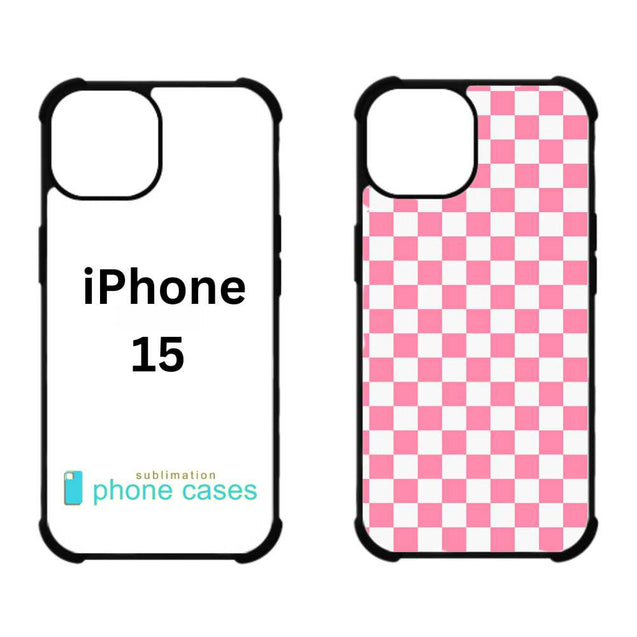 Sublimation 2D Blanks Bumper Phone Case For iPhone 15/16 - Comes with White Insert Aluminum