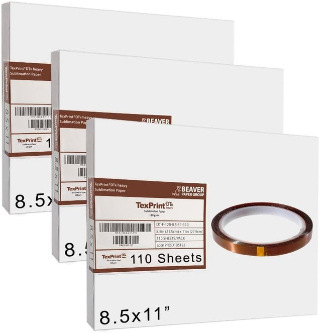 Texprint Sublimation Paper 8.5x11 for Ricoh Printers | 120 Gsm | Dye Sublimation Transfer Dt Heavy Paper(110 SHEETS)