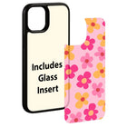 Sublimation Blank Phone Case Compatible with iPhone 11/12/13/14/15/16 with Tempered Glass Insert Wireless Charging Compatible