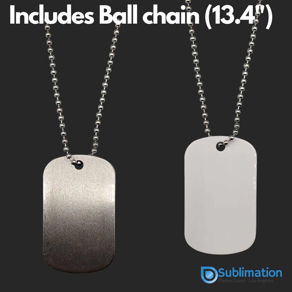 Dog Tag Sublimation Blanks Necklace Mini SIze 10 Pack