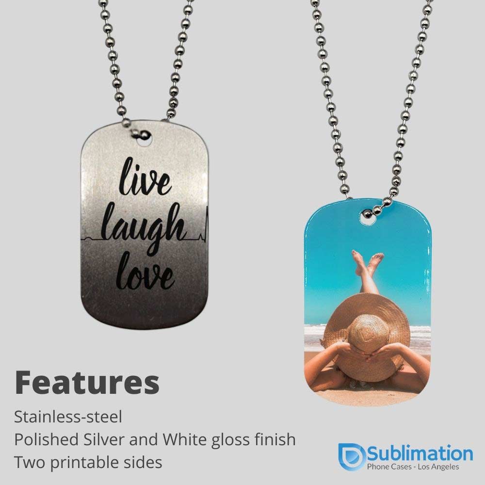 15pcs Sublimation Dog Tags Blanks Necklace with 15pcs Ball Chains&1pc  Sublimation Tape Double Sided Aluminum Tags For DIY - AliExpress