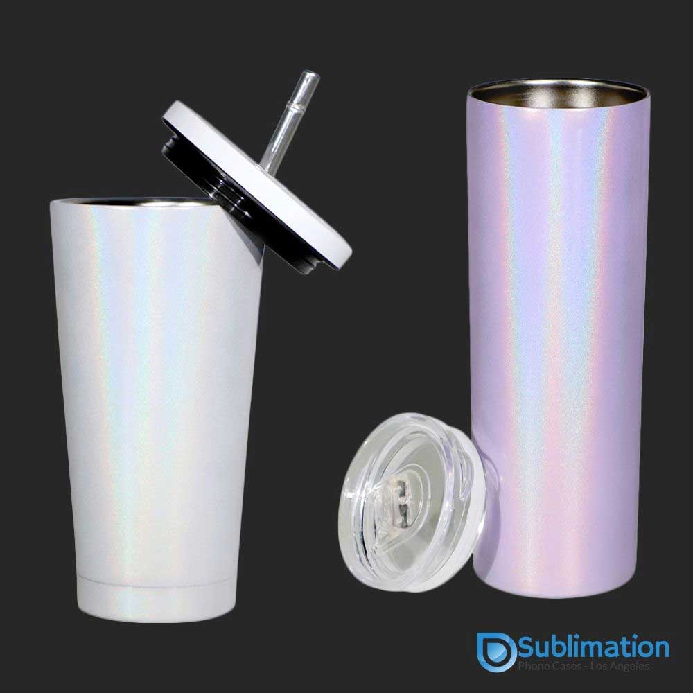 20 oz Alu Water Bottle White Sublimation with Colored Straw Cap – SSUPhoto  Designs