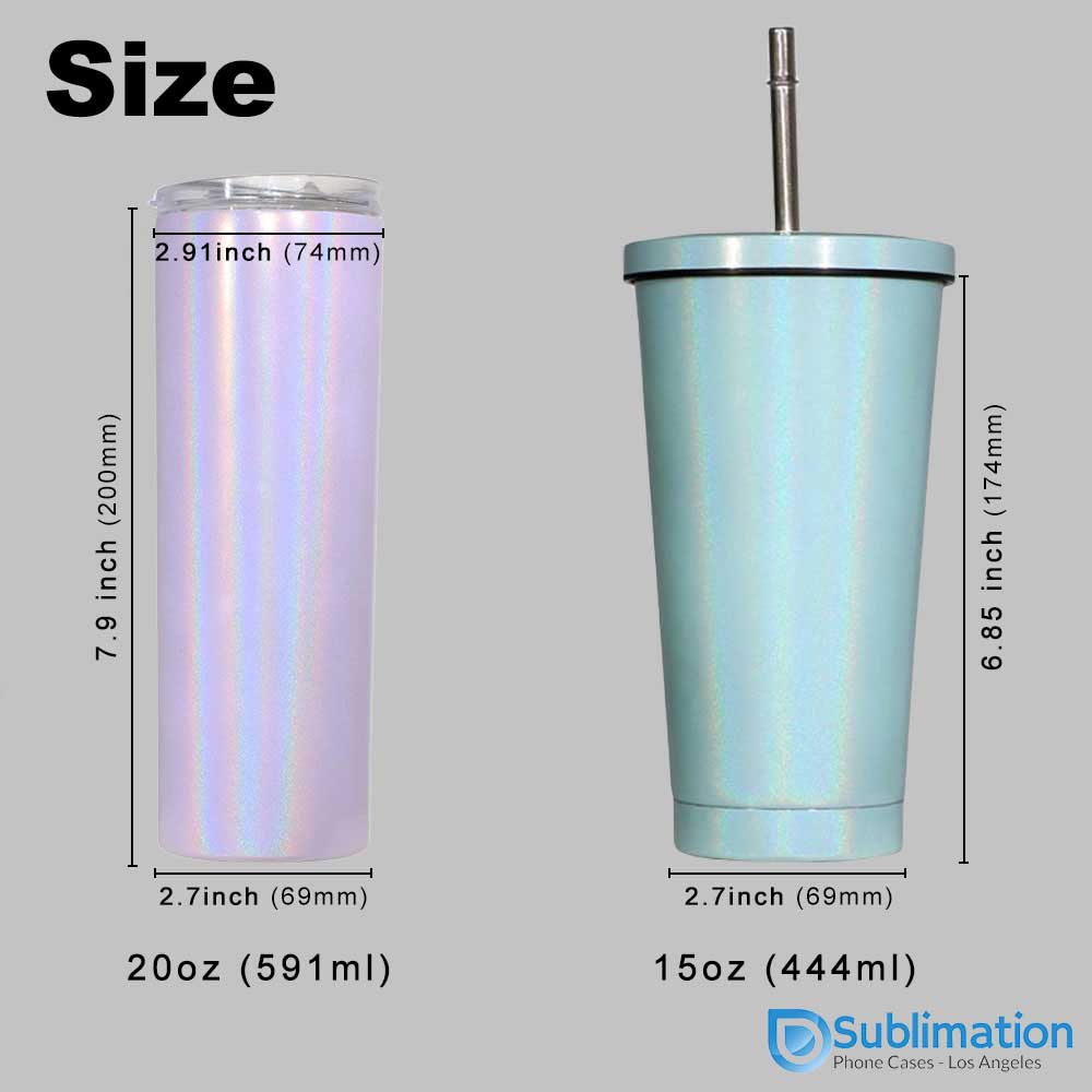 4 Pack 20 oz Sublimation Tapered Travel Tumbler